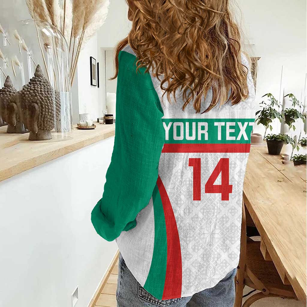 Custom Bulgaria Football Women Casual Shirt Bulgarian Pattern Sporty Style
