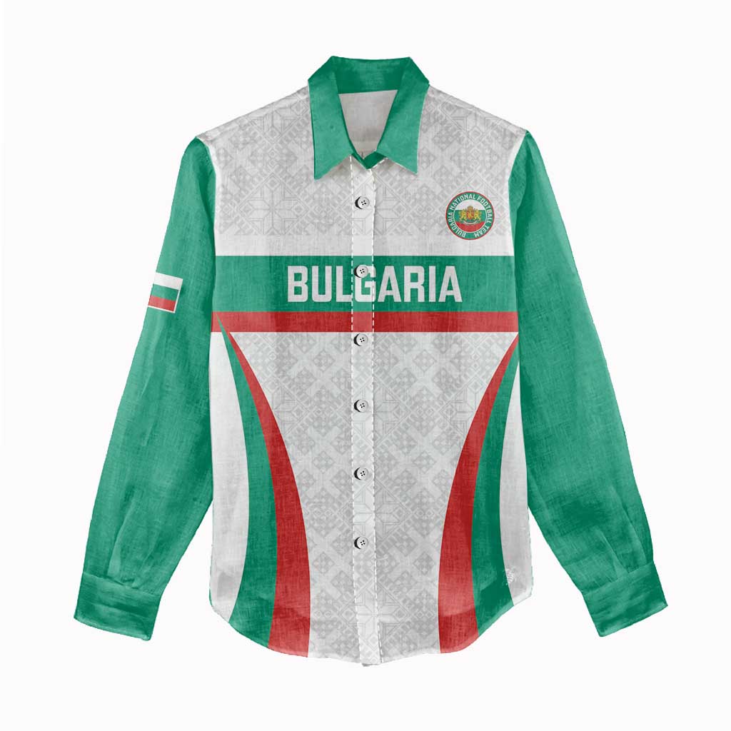Custom Bulgaria Football Women Casual Shirt Bulgarian Pattern Sporty Style