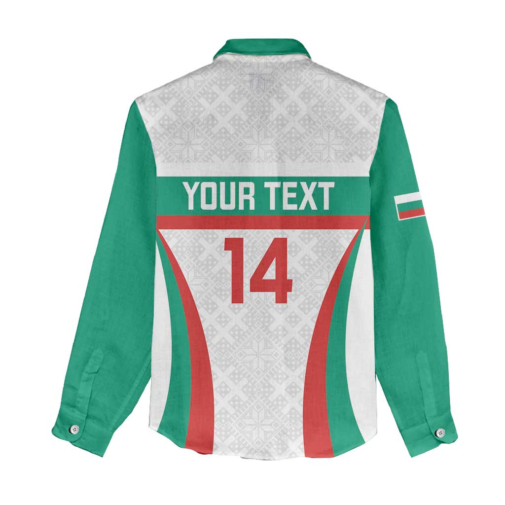 Custom Bulgaria Football Women Casual Shirt Bulgarian Pattern Sporty Style