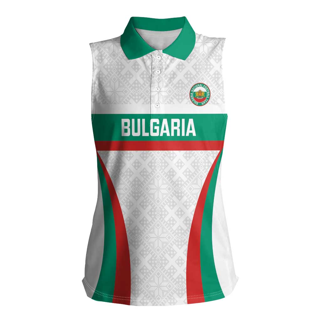 Custom Bulgaria Football Women Sleeveless Polo Shirt Bulgarian Pattern Sporty Style