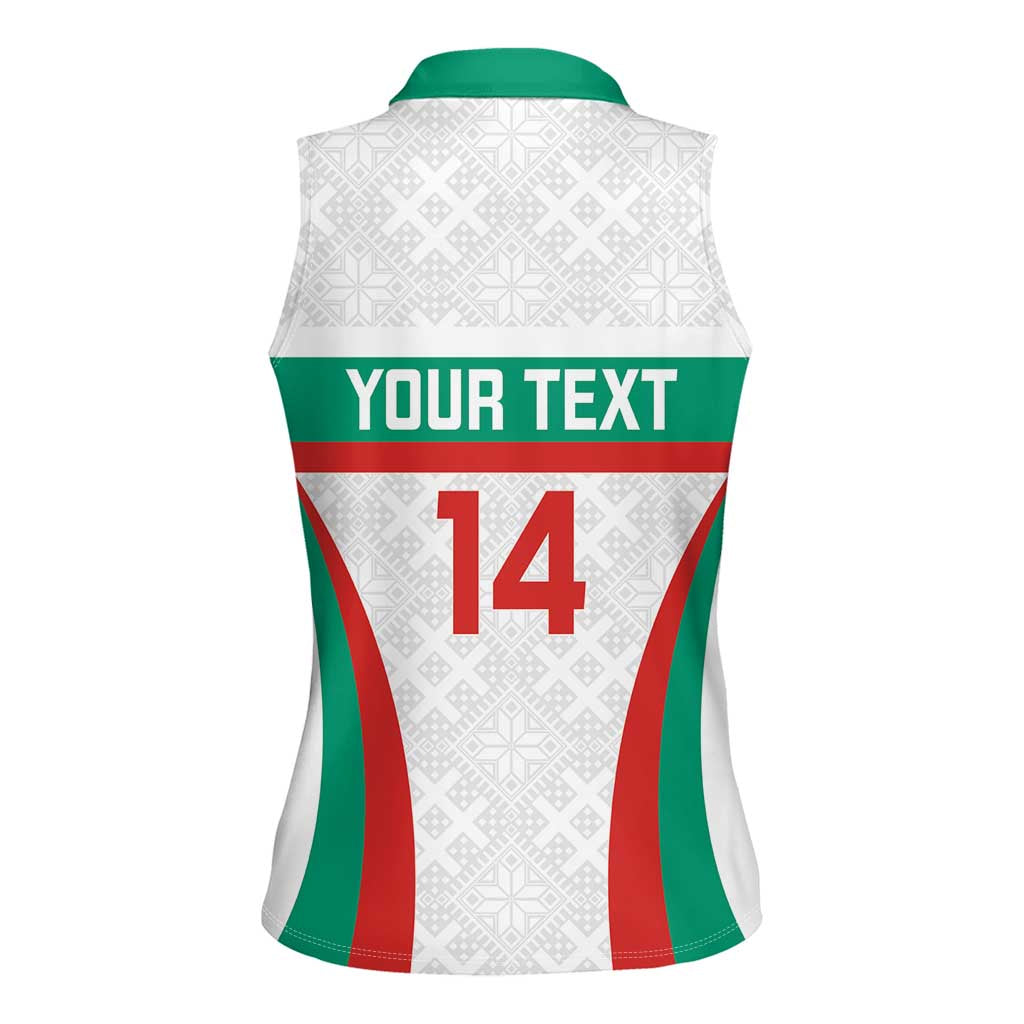 Custom Bulgaria Football Women Sleeveless Polo Shirt Bulgarian Pattern Sporty Style