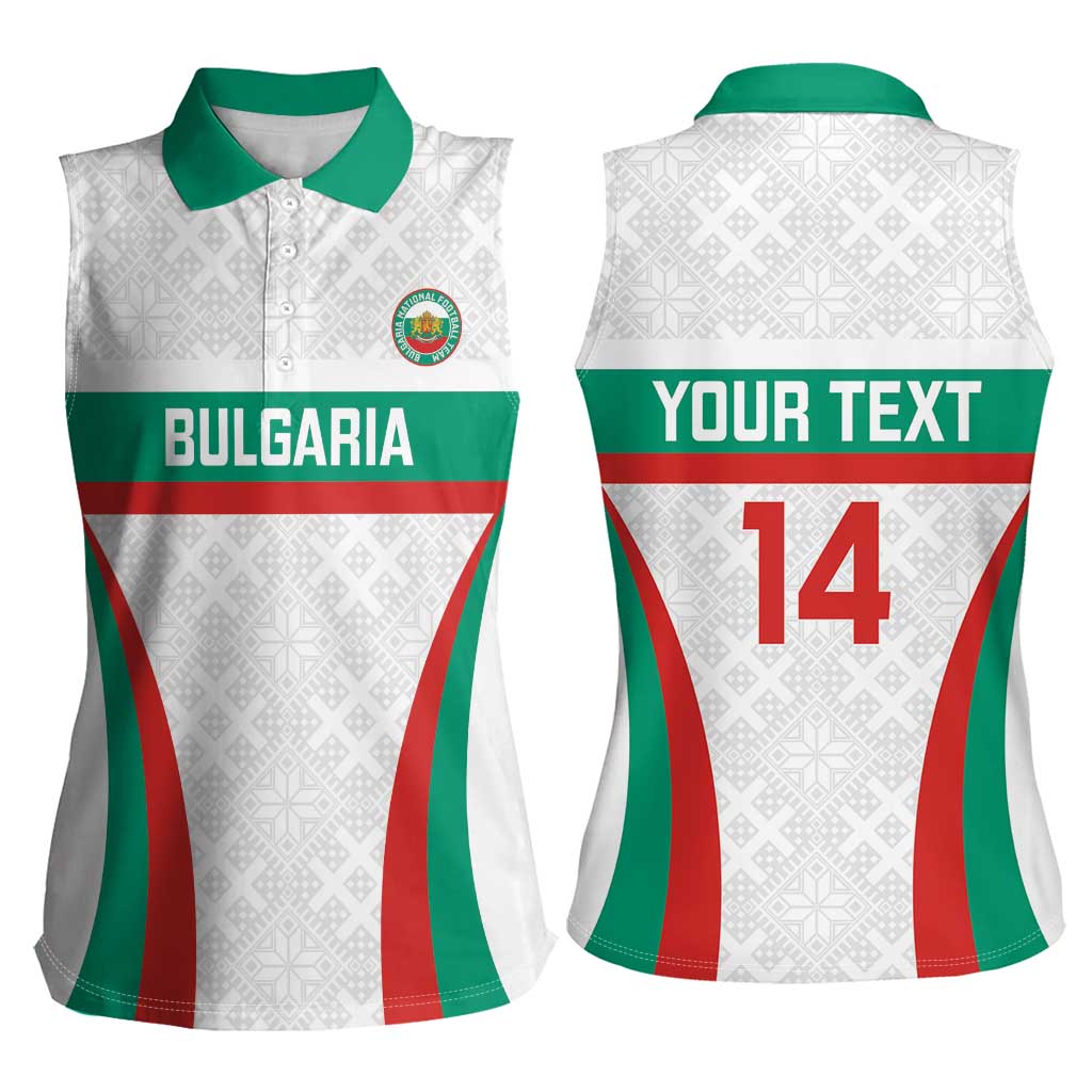 Custom Bulgaria Football Women Sleeveless Polo Shirt Bulgarian Pattern Sporty Style