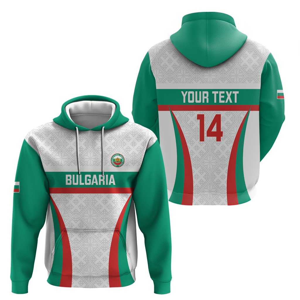 Custom Bulgaria Football Zip Hoodie Bulgarian Pattern Sporty Style