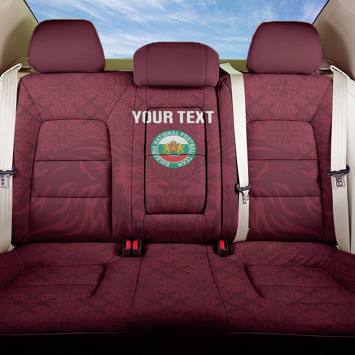 Custom Bulgaria Football Back Car Seat Cover Go Lavovete Bulgarian Pattern