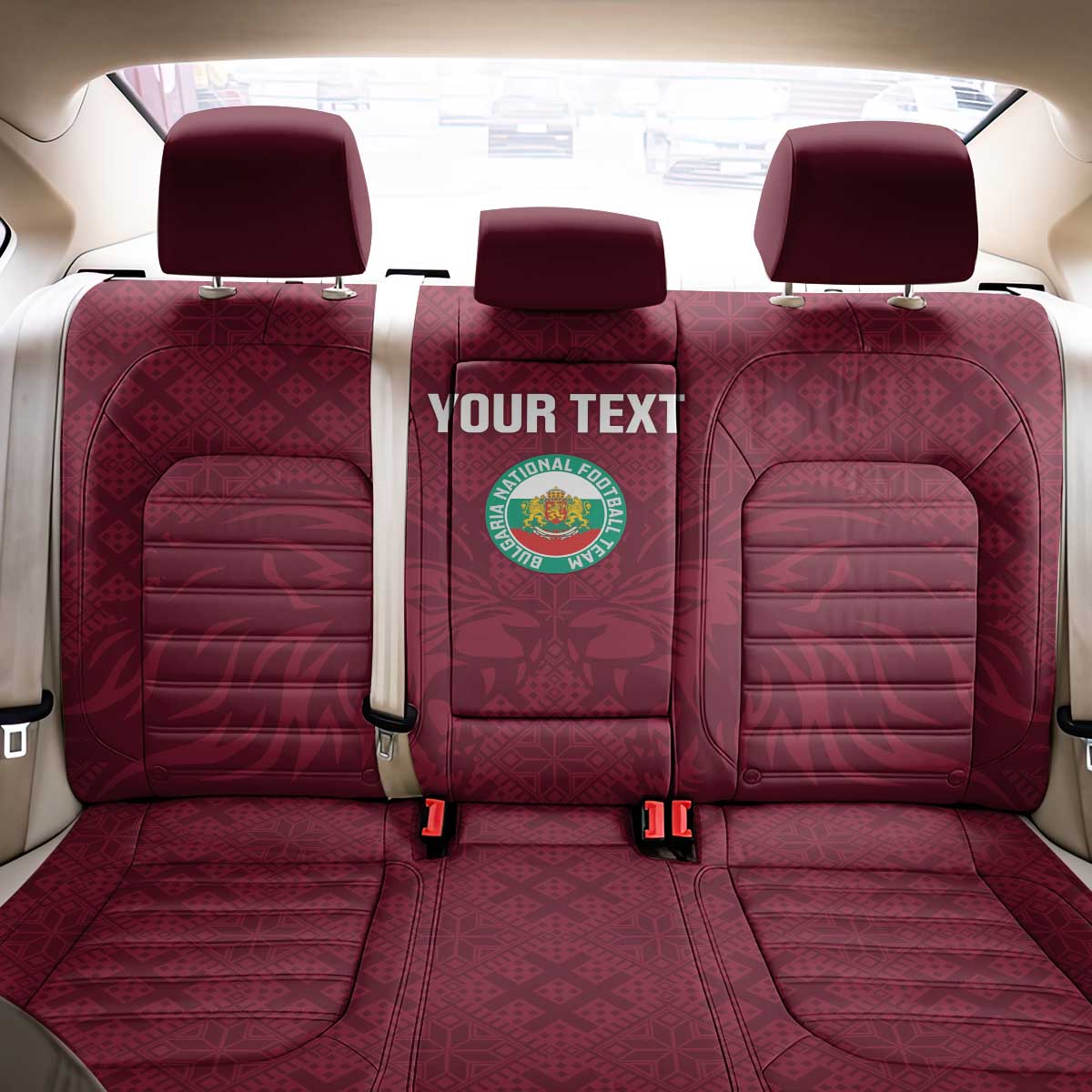 Custom Bulgaria Football Back Car Seat Cover Go Lavovete Bulgarian Pattern