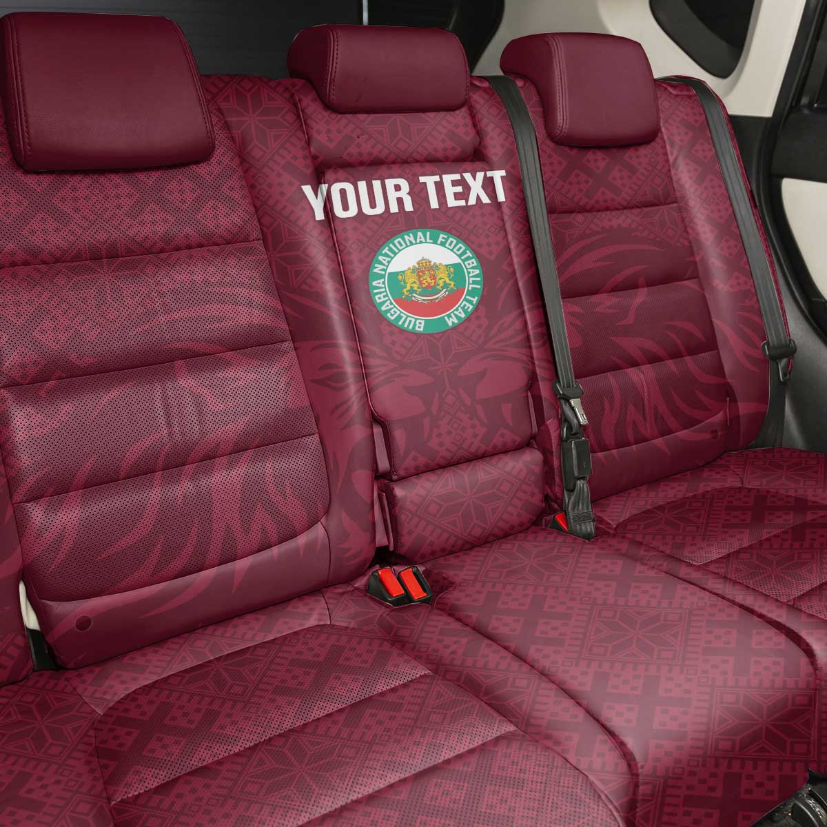 Custom Bulgaria Football Back Car Seat Cover Go Lavovete Bulgarian Pattern