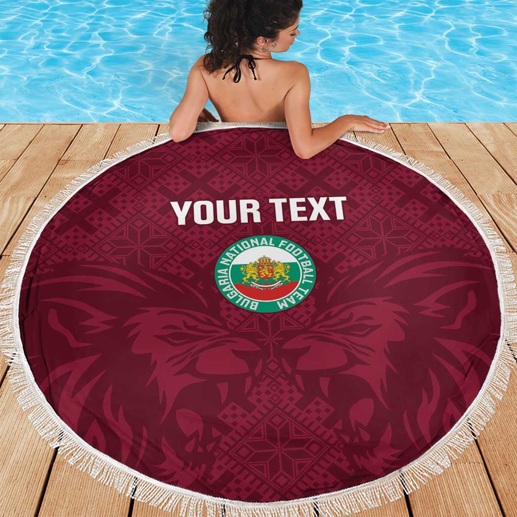 Custom Bulgaria Football Beach Blanket Go Lavovete Bulgarian Pattern
