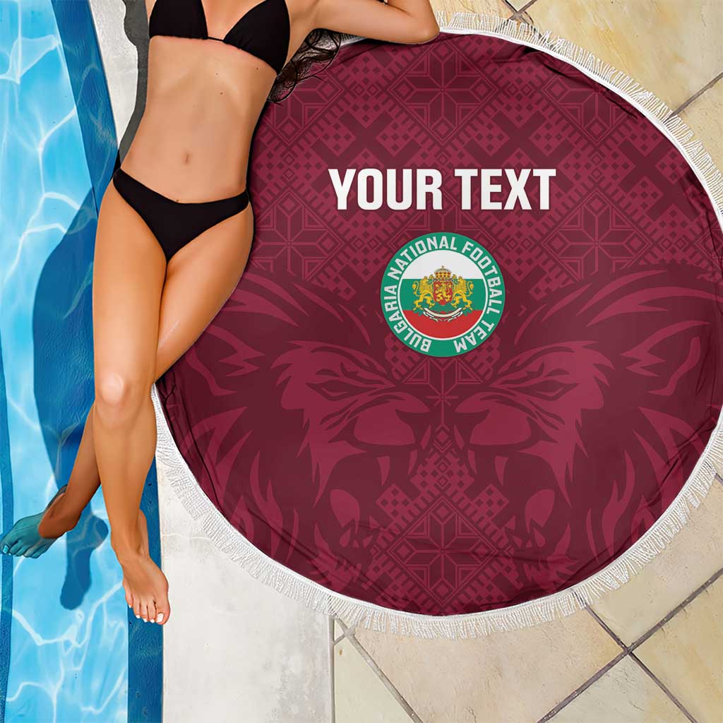 Custom Bulgaria Football Beach Blanket Go Lavovete Bulgarian Pattern