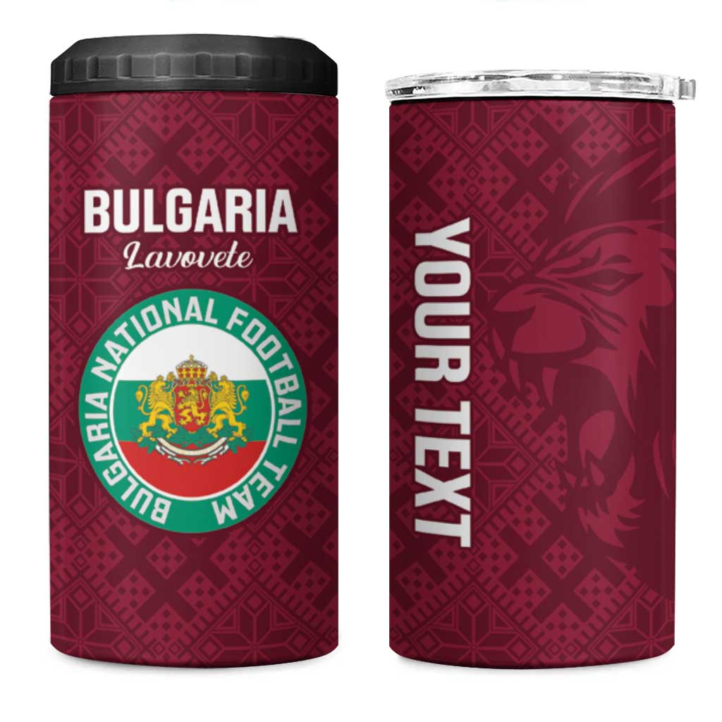 Custom Bulgaria Football 4 in 1 Can Cooler Tumbler Go Lavovete Bulgarian Pattern