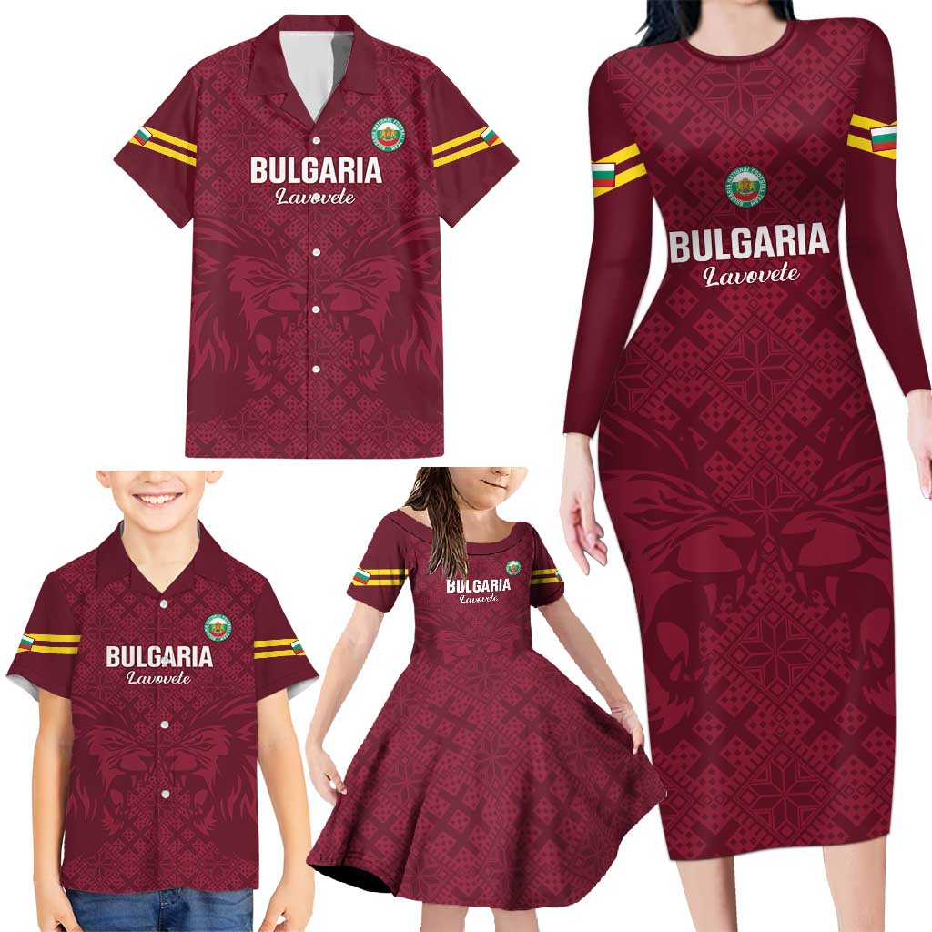 Custom Bulgaria Football Family Matching Long Sleeve Bodycon Dress and Hawaiian Shirt Go Lavovete Bulgarian Pattern