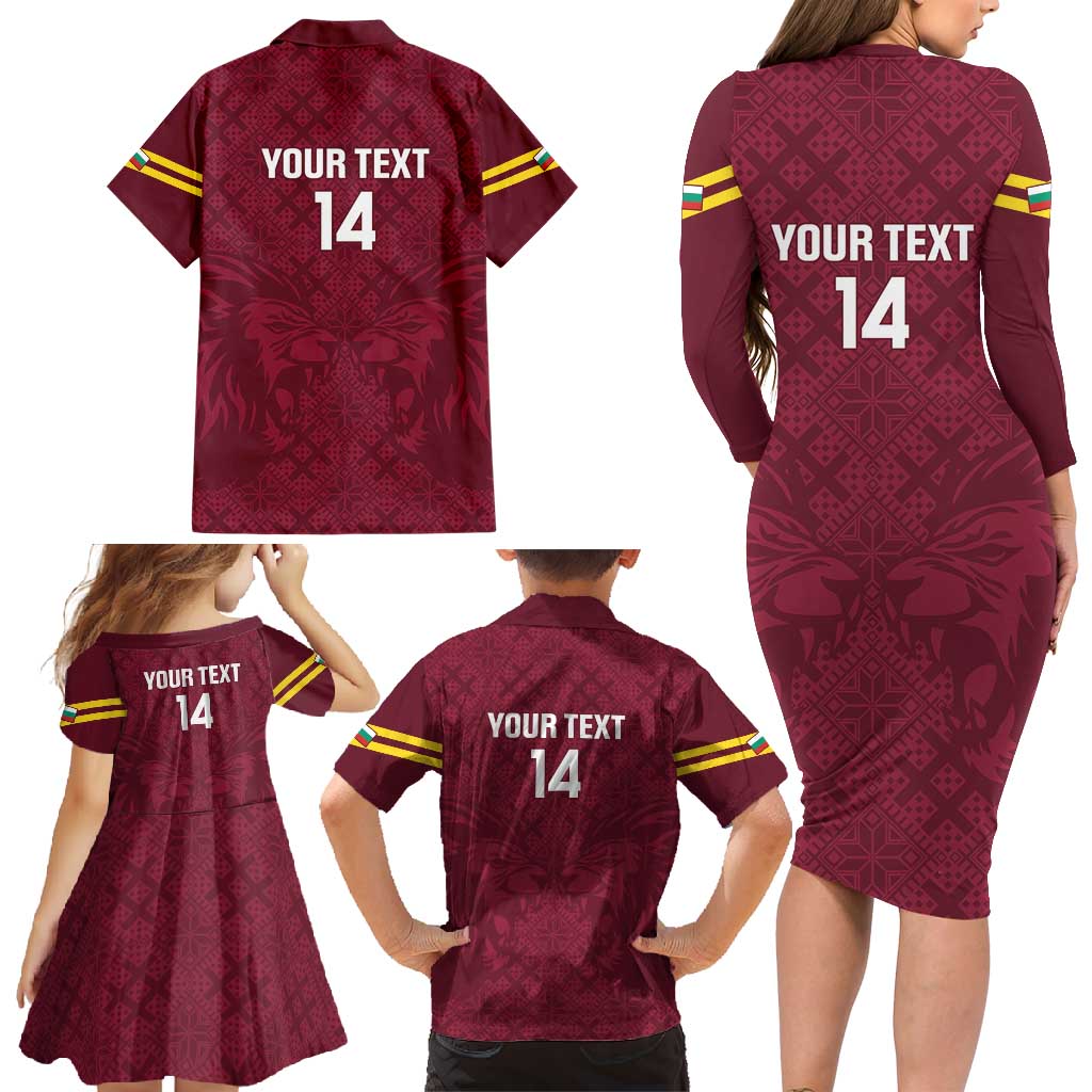 Custom Bulgaria Football Family Matching Long Sleeve Bodycon Dress and Hawaiian Shirt Go Lavovete Bulgarian Pattern