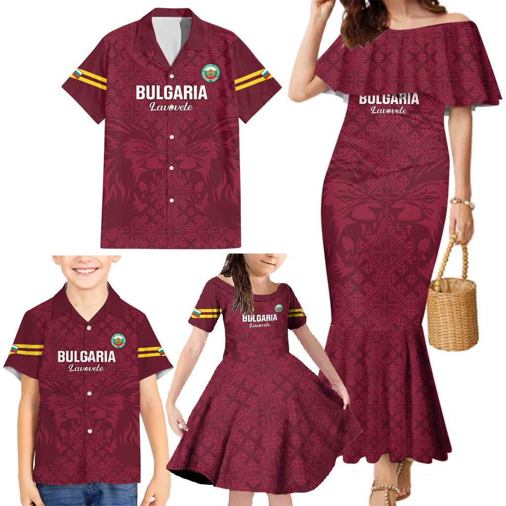 Custom Bulgaria Football Family Matching Mermaid Dress and Hawaiian Shirt Go Lavovete Bulgarian Pattern