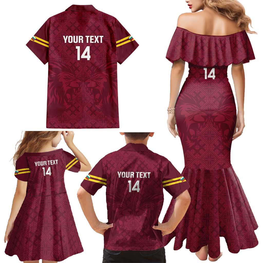 Custom Bulgaria Football Family Matching Mermaid Dress and Hawaiian Shirt Go Lavovete Bulgarian Pattern