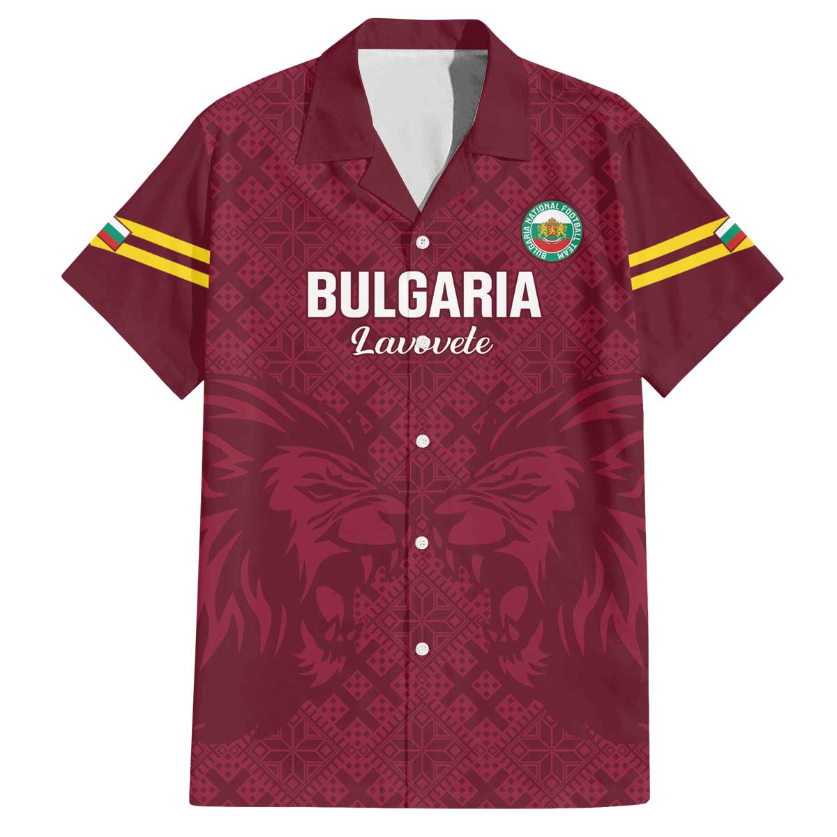 Custom Bulgaria Football Family Matching Off The Shoulder Long Sleeve Dress and Hawaiian Shirt Go Lavovete Bulgarian Pattern