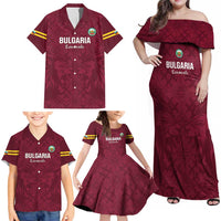 Custom Bulgaria Football Family Matching Off Shoulder Maxi Dress and Hawaiian Shirt Go Lavovete Bulgarian Pattern