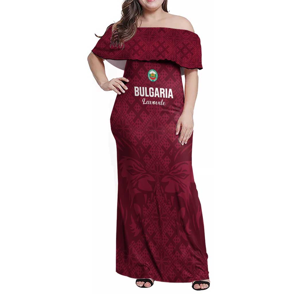 Custom Bulgaria Football Family Matching Off Shoulder Maxi Dress and Hawaiian Shirt Go Lavovete Bulgarian Pattern