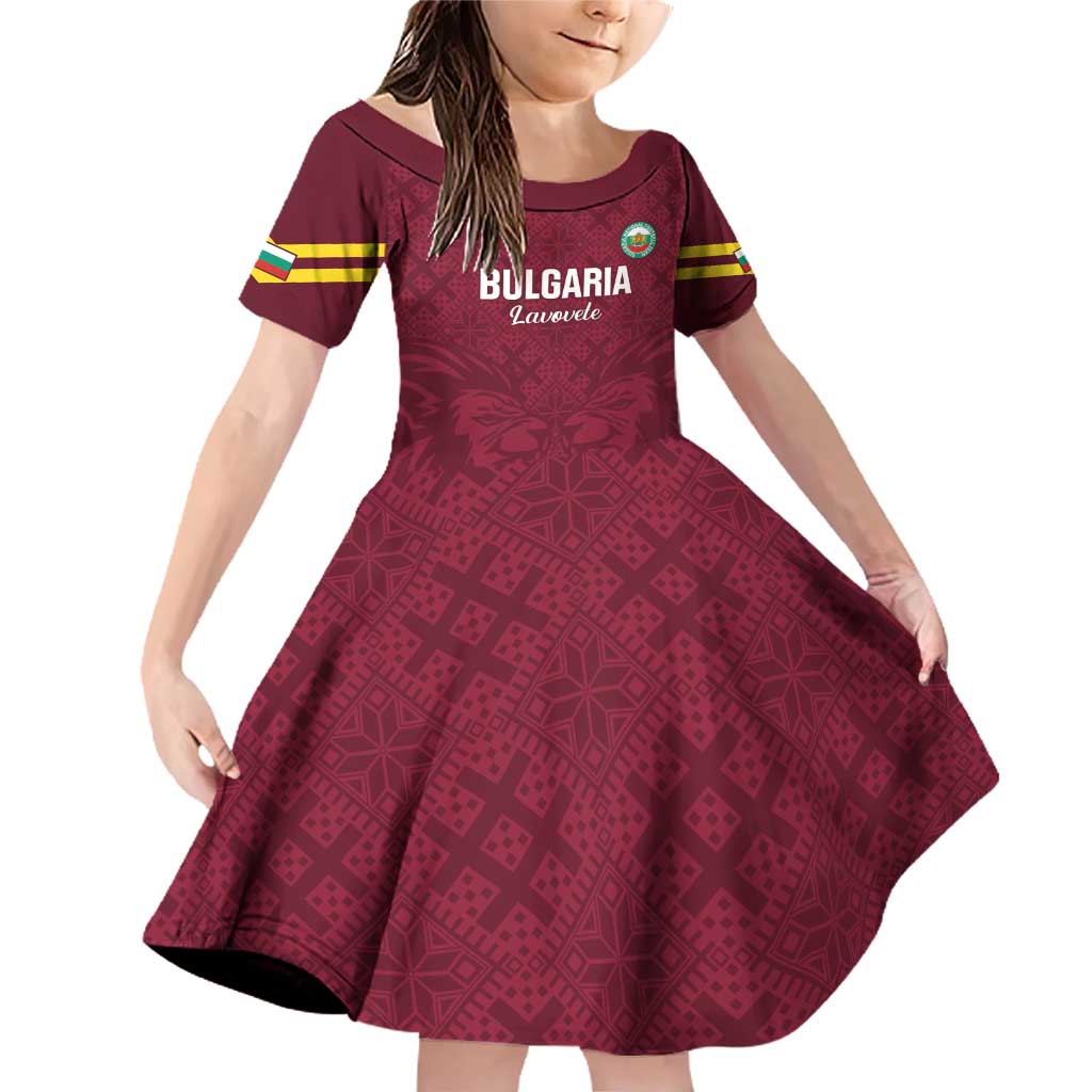 Custom Bulgaria Football Family Matching Off Shoulder Short Dress and Hawaiian Shirt Go Lavovete Bulgarian Pattern