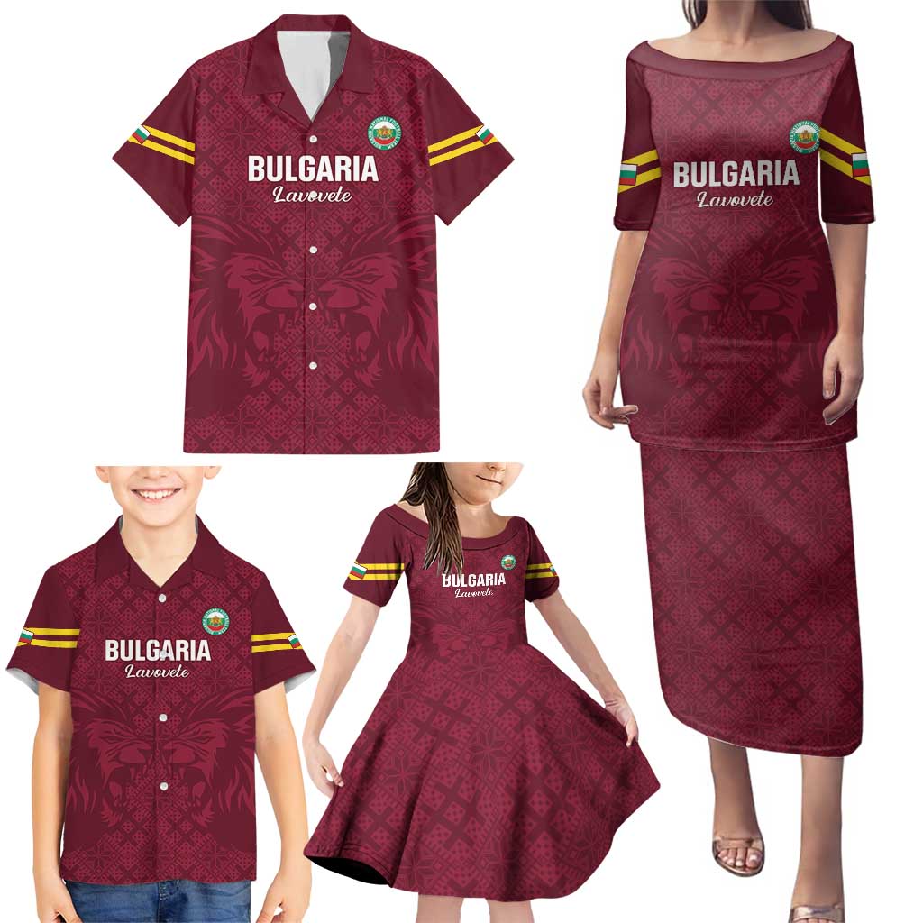 Custom Bulgaria Football Family Matching Puletasi and Hawaiian Shirt Go Lavovete Bulgarian Pattern