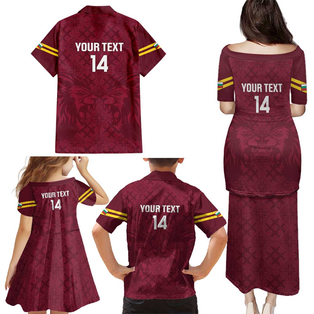 Custom Bulgaria Football Family Matching Puletasi and Hawaiian Shirt Go Lavovete Bulgarian Pattern