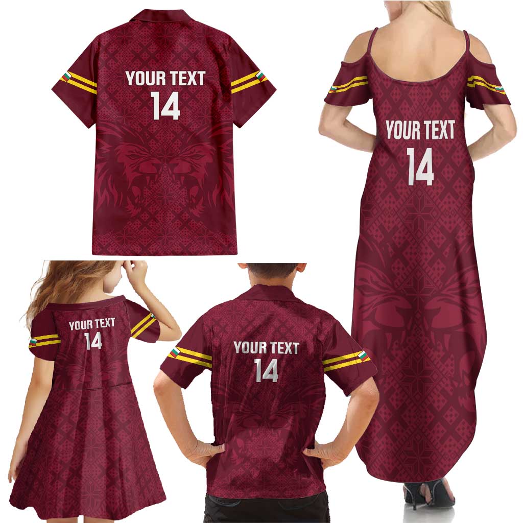 Custom Bulgaria Football Family Matching Summer Maxi Dress and Hawaiian Shirt Go Lavovete Bulgarian Pattern