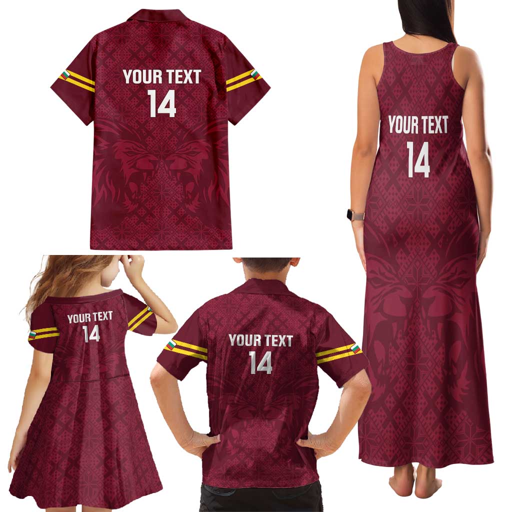 Custom Bulgaria Football Family Matching Tank Maxi Dress and Hawaiian Shirt Go Lavovete Bulgarian Pattern