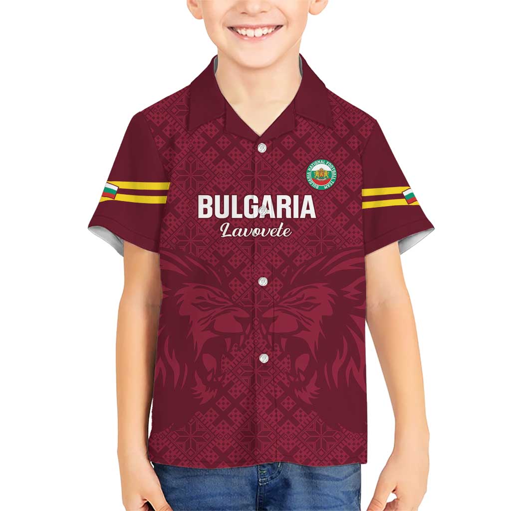 Custom Bulgaria Football Kid Hawaiian Shirt Go Lavovete Bulgarian Pattern
