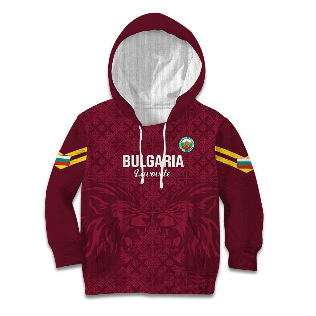 Custom Bulgaria Football Kid Hoodie Go Lavovete Bulgarian Pattern
