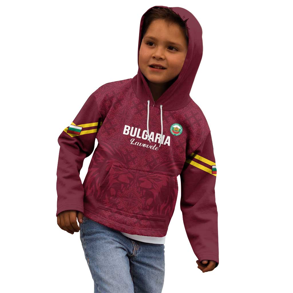 Custom Bulgaria Football Kid Hoodie Go Lavovete Bulgarian Pattern