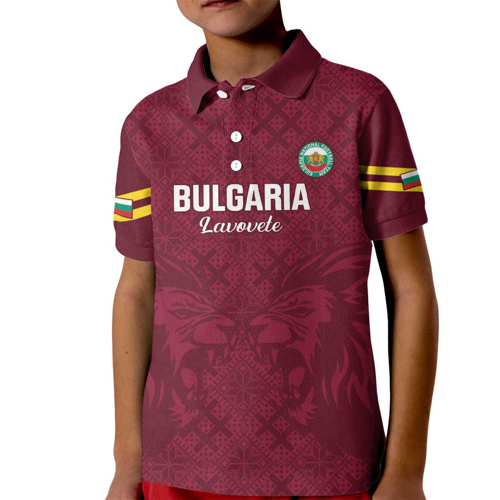 Custom Bulgaria Football Kid Polo Shirt Go Lavovete Bulgarian Pattern