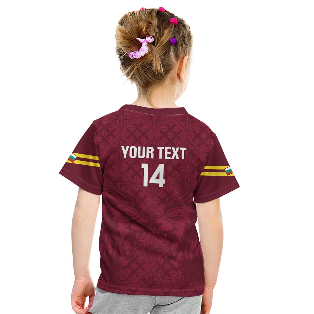 Custom Bulgaria Football Kid T Shirt Go Lavovete Bulgarian Pattern