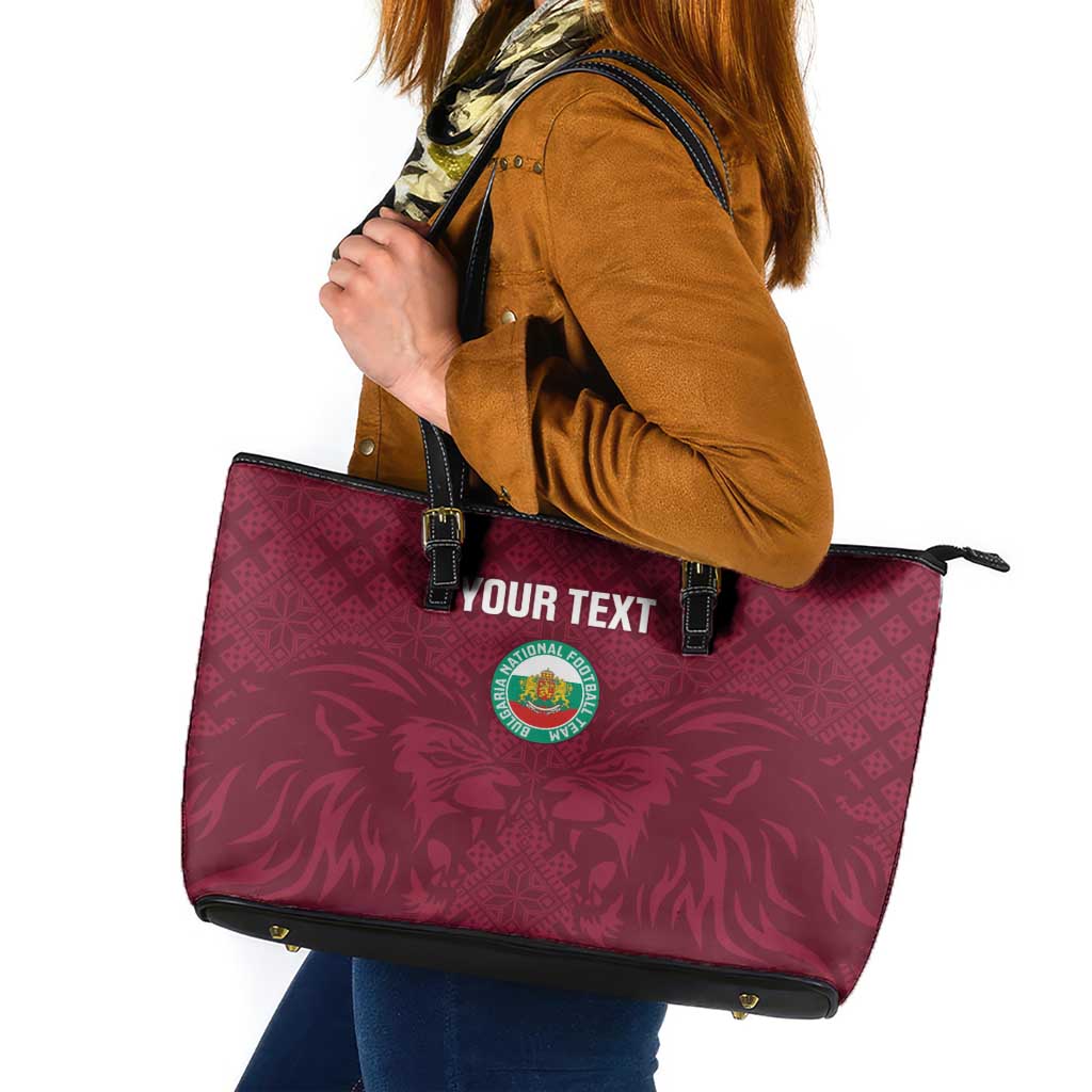 Custom Bulgaria Football Leather Tote Bag Go Lavovete Bulgarian Pattern
