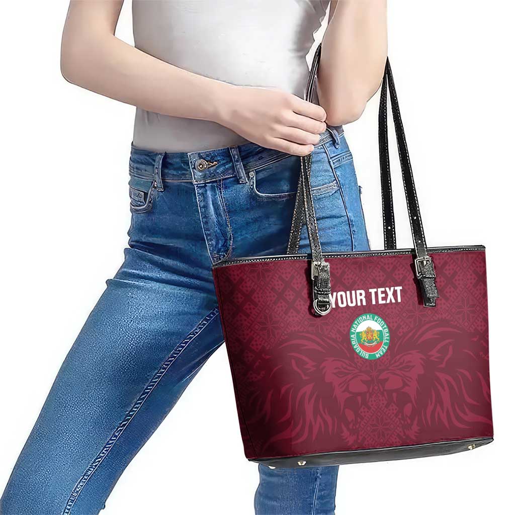 Custom Bulgaria Football Leather Tote Bag Go Lavovete Bulgarian Pattern