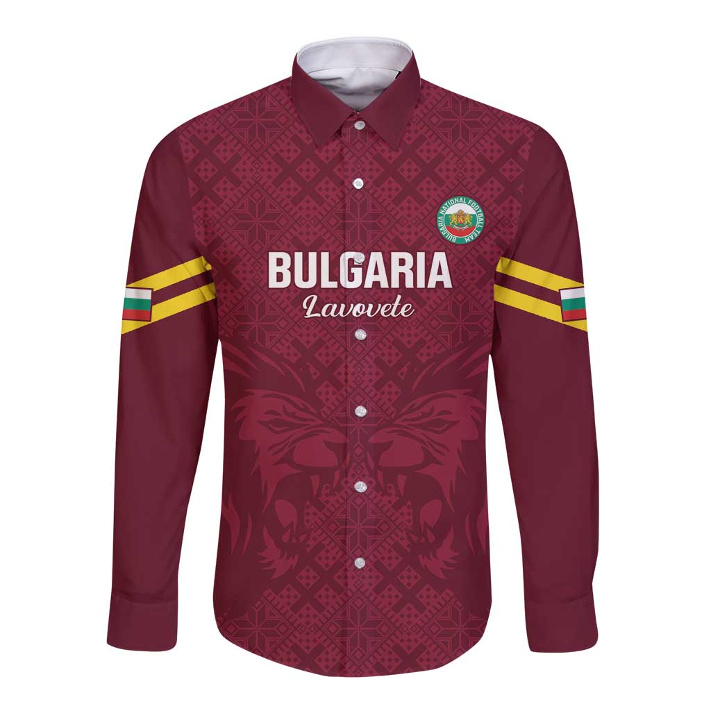 Custom Bulgaria Football Long Sleeve Button Shirt Go Lavovete Bulgarian Pattern