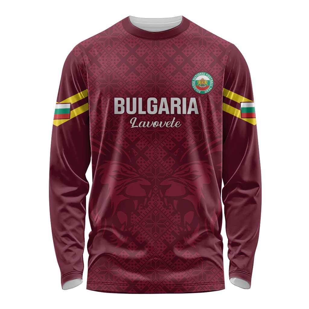 Custom Bulgaria Football Long Sleeve Shirt Go Lavovete Bulgarian Pattern
