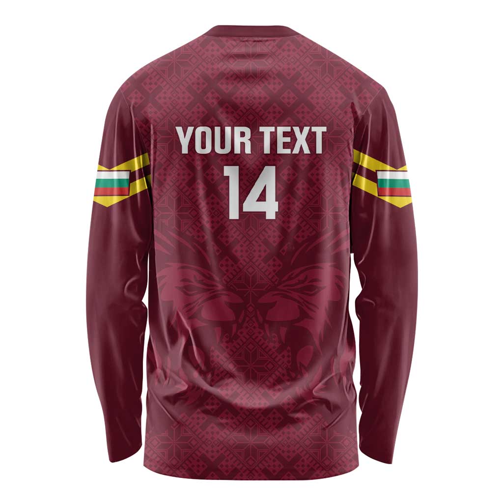 Custom Bulgaria Football Long Sleeve Shirt Go Lavovete Bulgarian Pattern