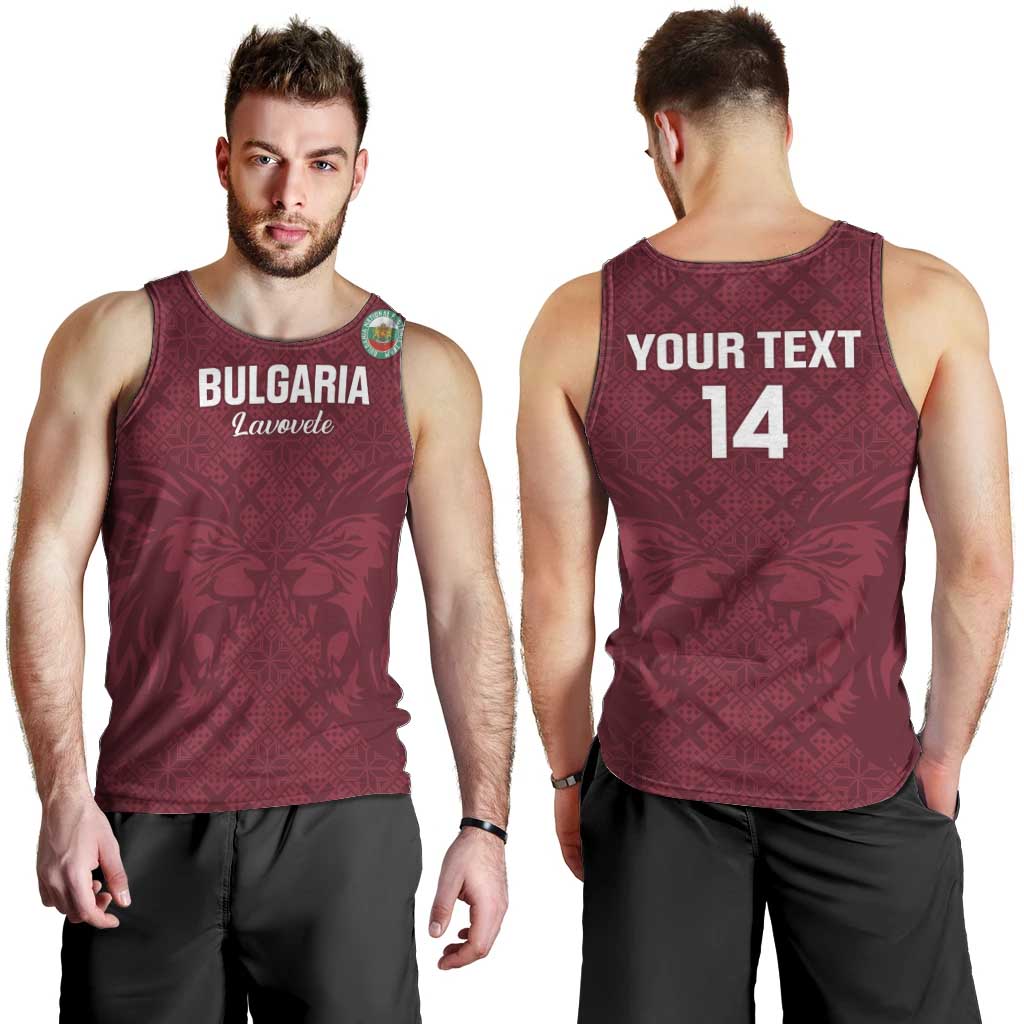 Custom Bulgaria Football Men Tank Top Go Lavovete Bulgarian Pattern
