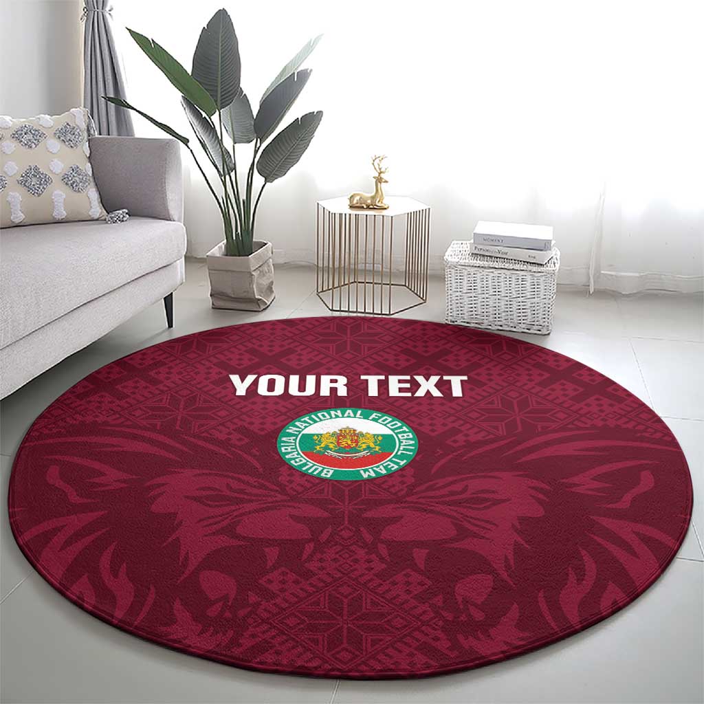 Custom Bulgaria Football Round Carpet Go Lavovete Bulgarian Pattern