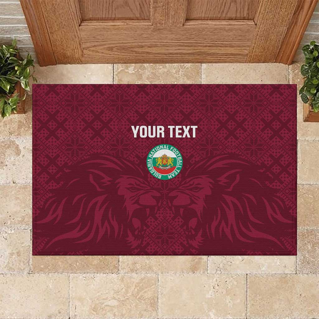 Custom Bulgaria Football Rubber Doormat Go Lavovete Bulgarian Pattern