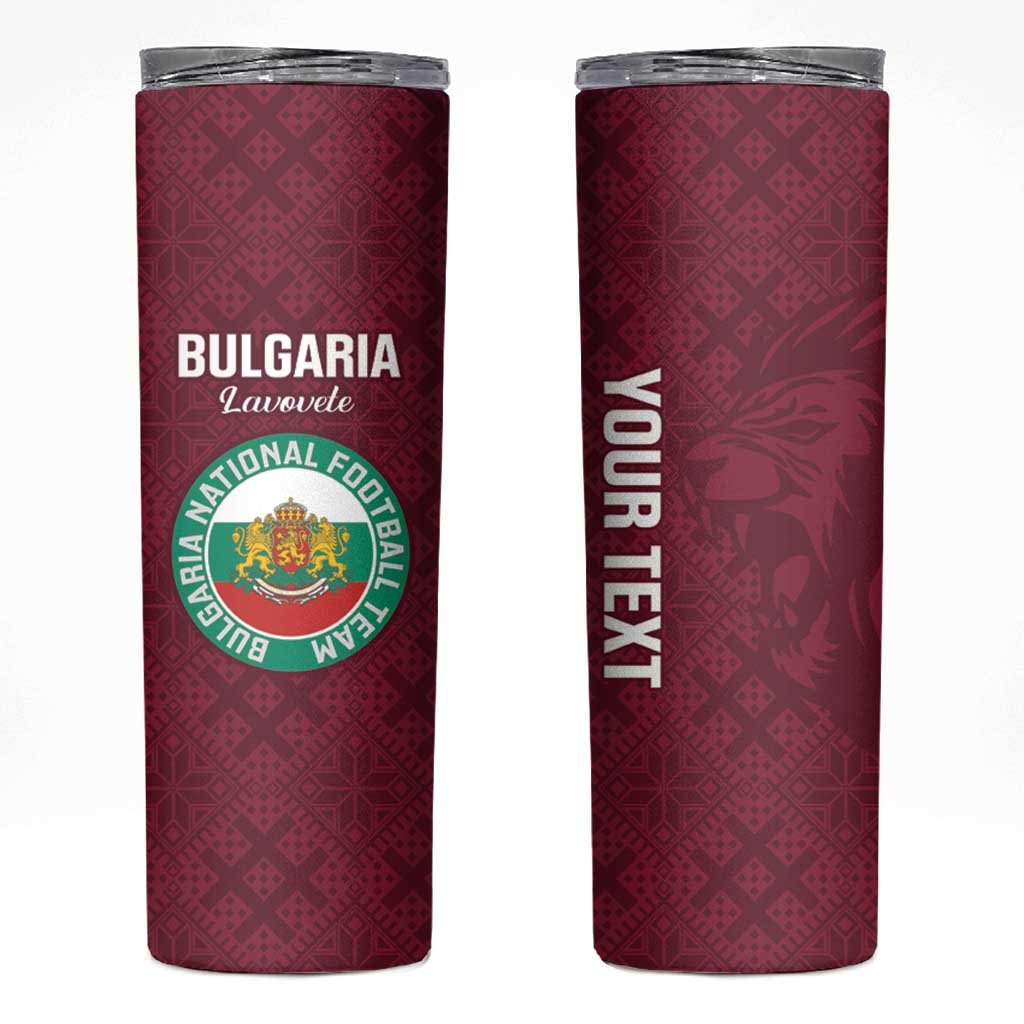 Custom Bulgaria Football Skinny Tumbler Go Lavovete Bulgarian Pattern