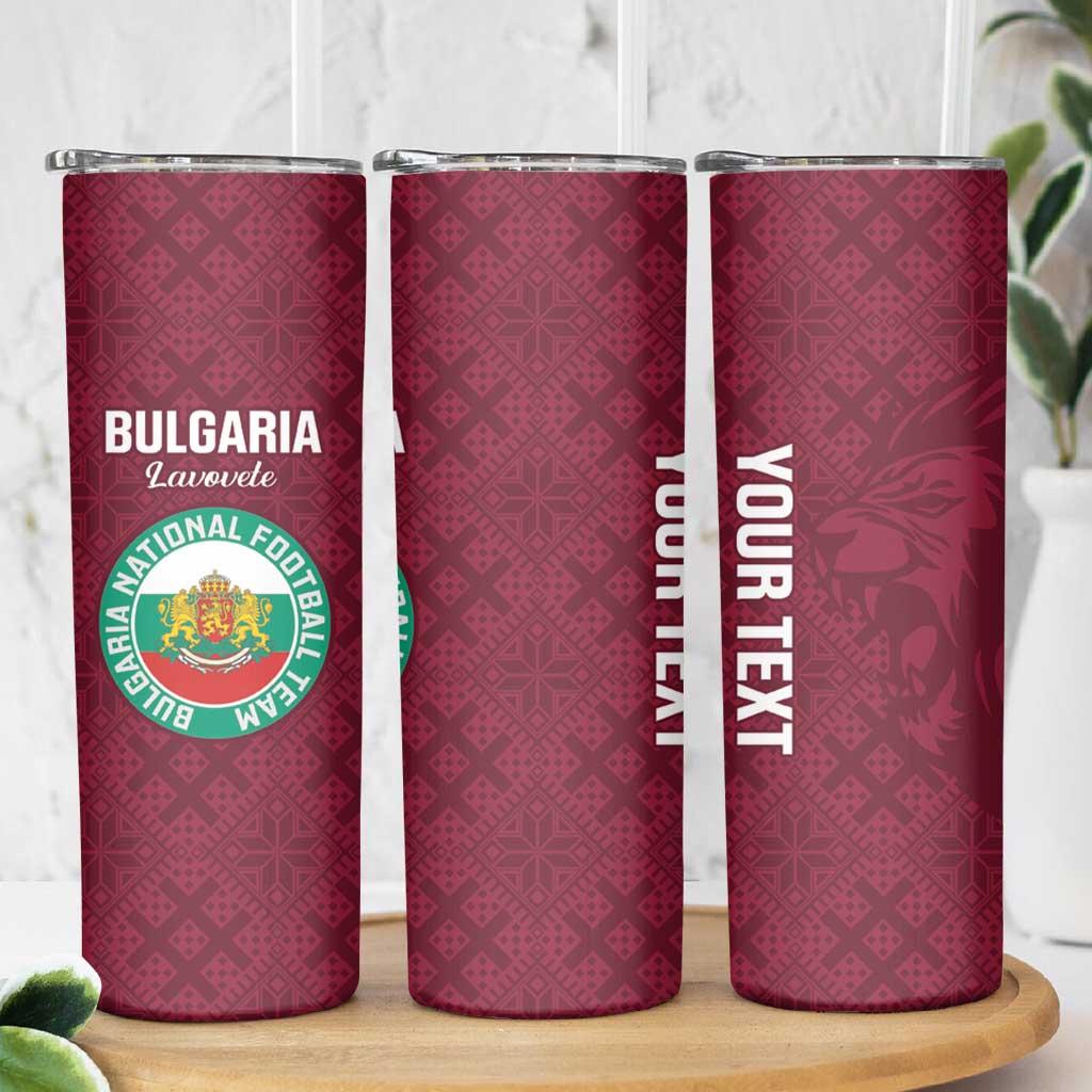 Custom Bulgaria Football Skinny Tumbler Go Lavovete Bulgarian Pattern