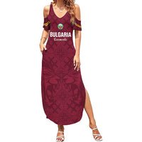 Custom Bulgaria Football Summer Maxi Dress Go Lavovete Bulgarian Pattern