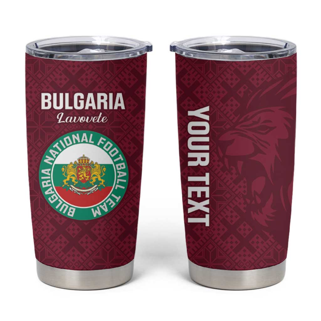 Custom Bulgaria Football Tumbler Cup Go Lavovete Bulgarian Pattern