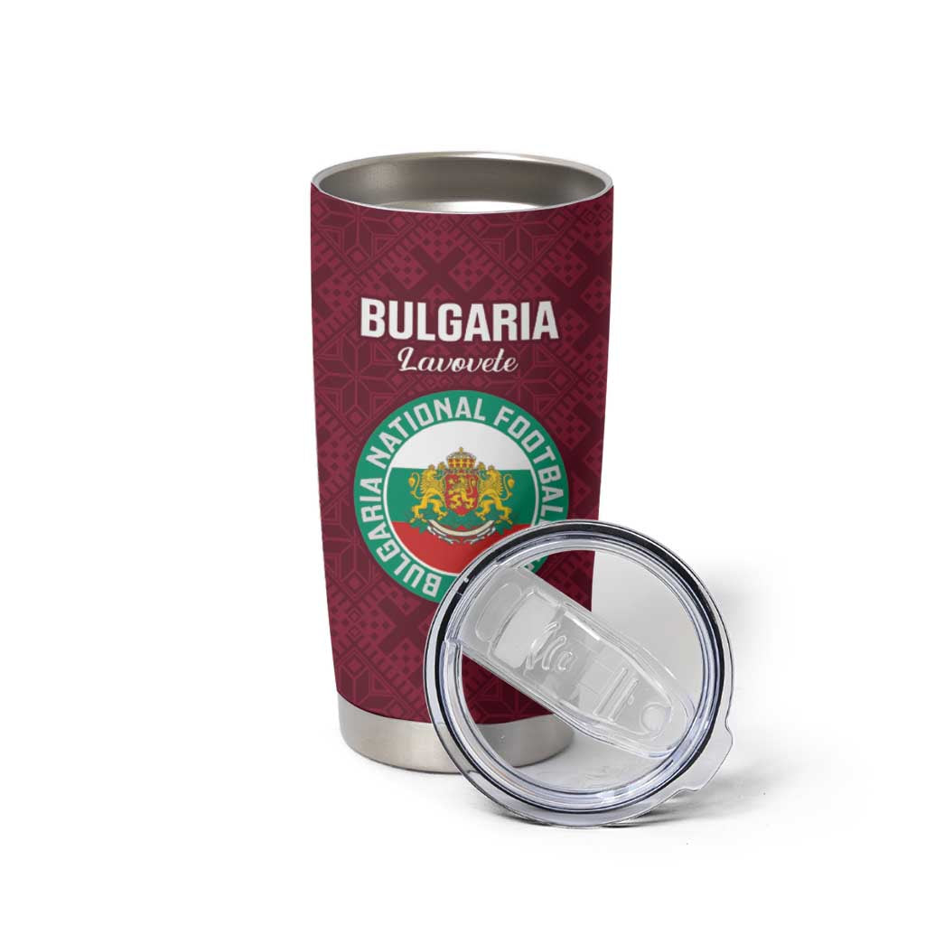 Custom Bulgaria Football Tumbler Cup Go Lavovete Bulgarian Pattern