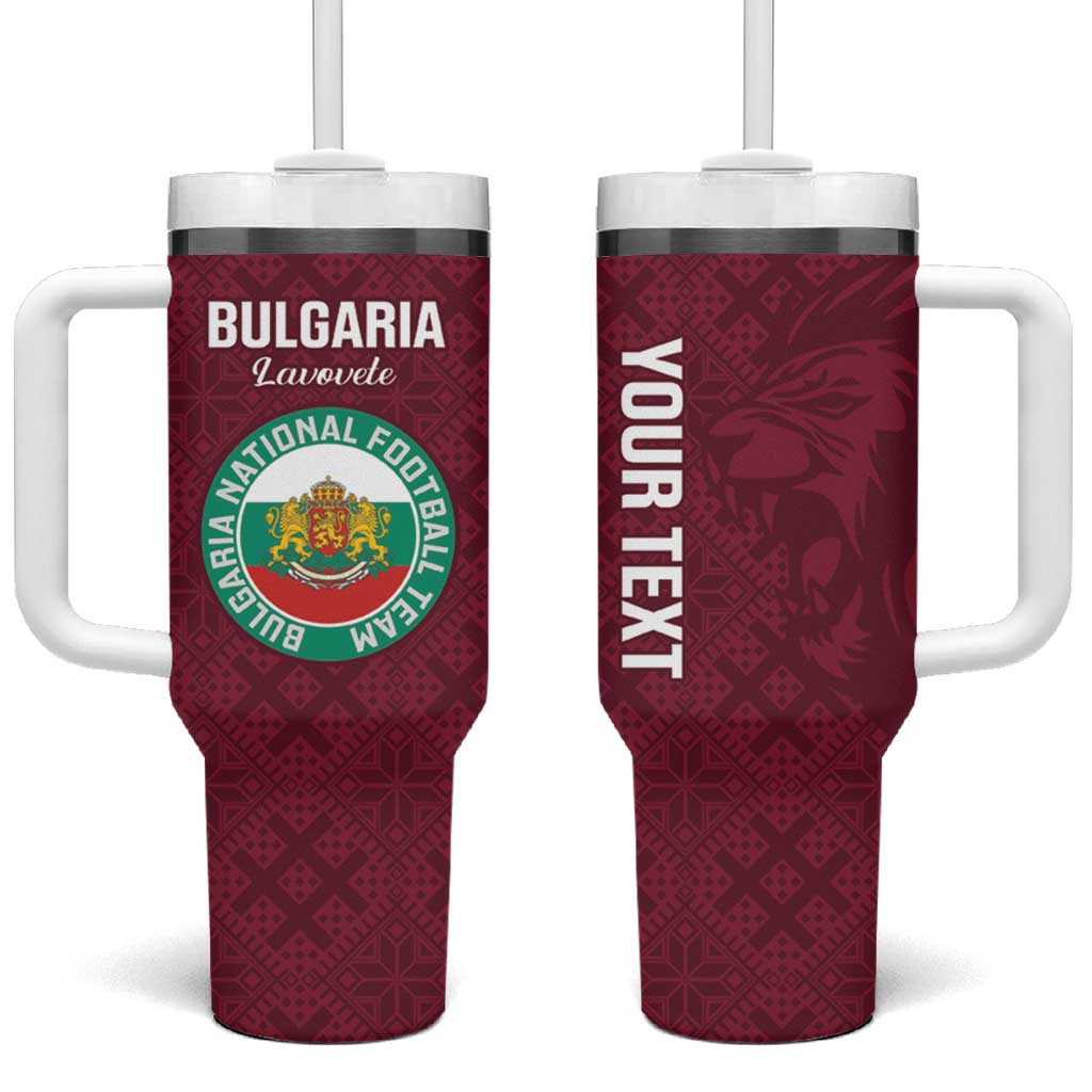 Custom Bulgaria Football Tumbler With Handle Go Lavovete Bulgarian Pattern