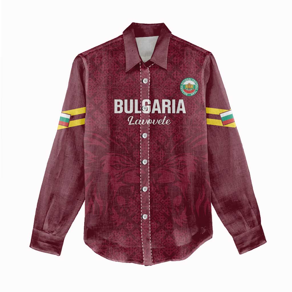 Custom Bulgaria Football Women Casual Shirt Go Lavovete Bulgarian Pattern