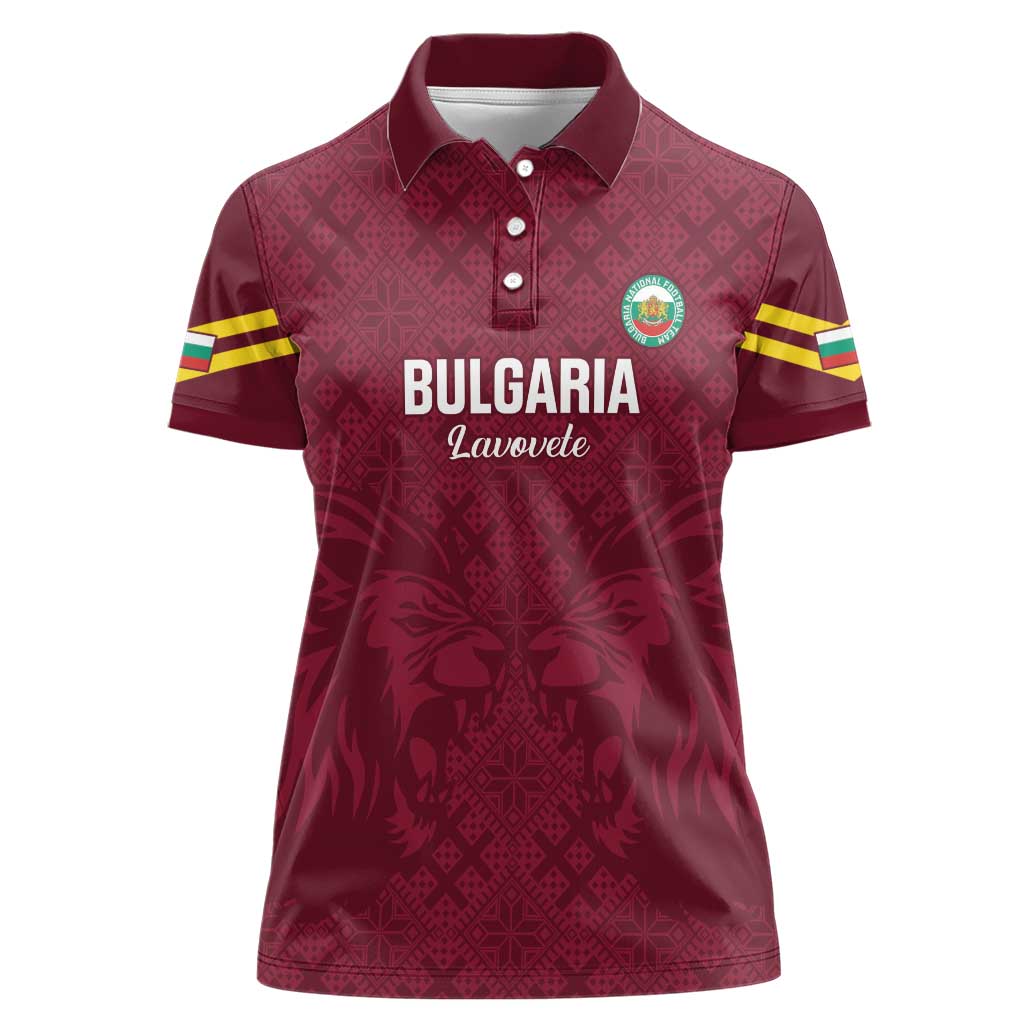 Custom Bulgaria Football Women Polo Shirt Go Lavovete Bulgarian Pattern