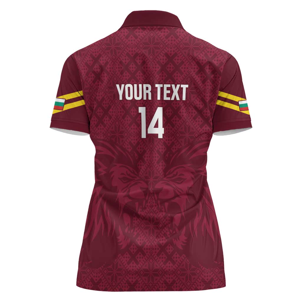 Custom Bulgaria Football Women Polo Shirt Go Lavovete Bulgarian Pattern