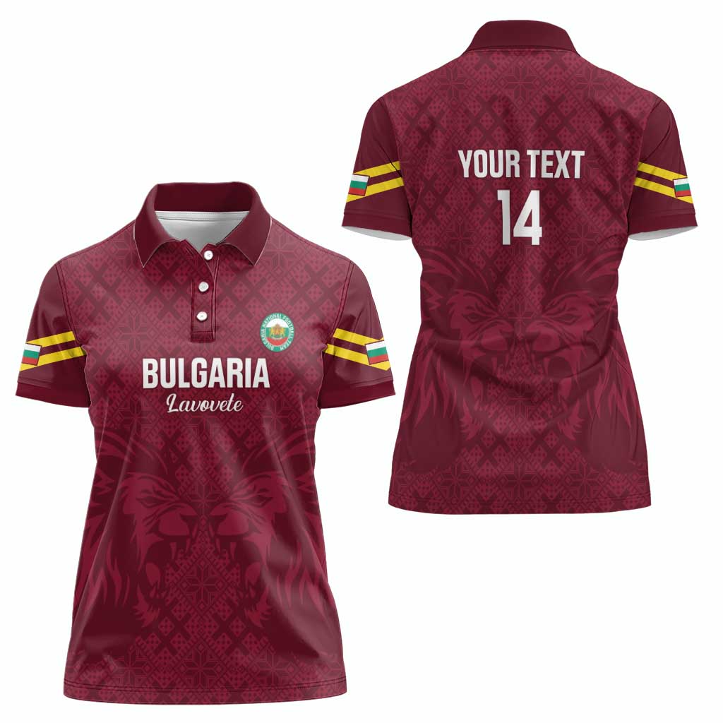 Custom Bulgaria Football Women Polo Shirt Go Lavovete Bulgarian Pattern