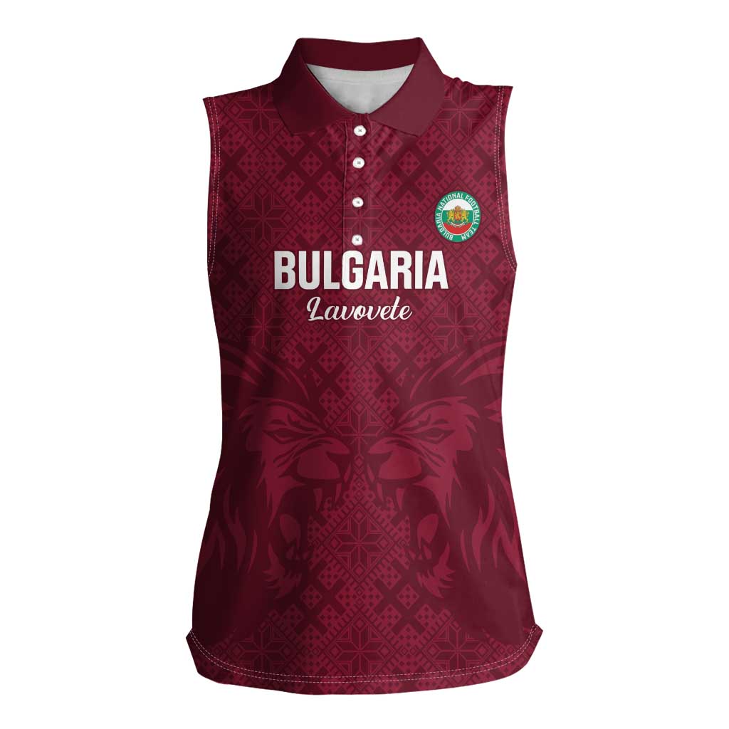 Custom Bulgaria Football Women Sleeveless Polo Shirt Go Lavovete Bulgarian Pattern