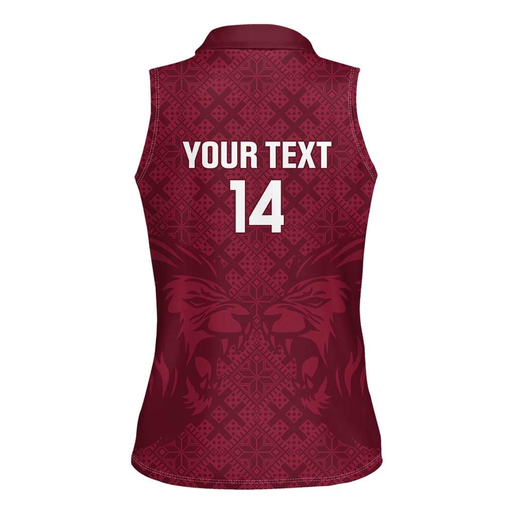 Custom Bulgaria Football Women Sleeveless Polo Shirt Go Lavovete Bulgarian Pattern